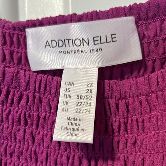 Magenta Bishop Sleeve Square Neck Midi Dress - Picture 2 of 4